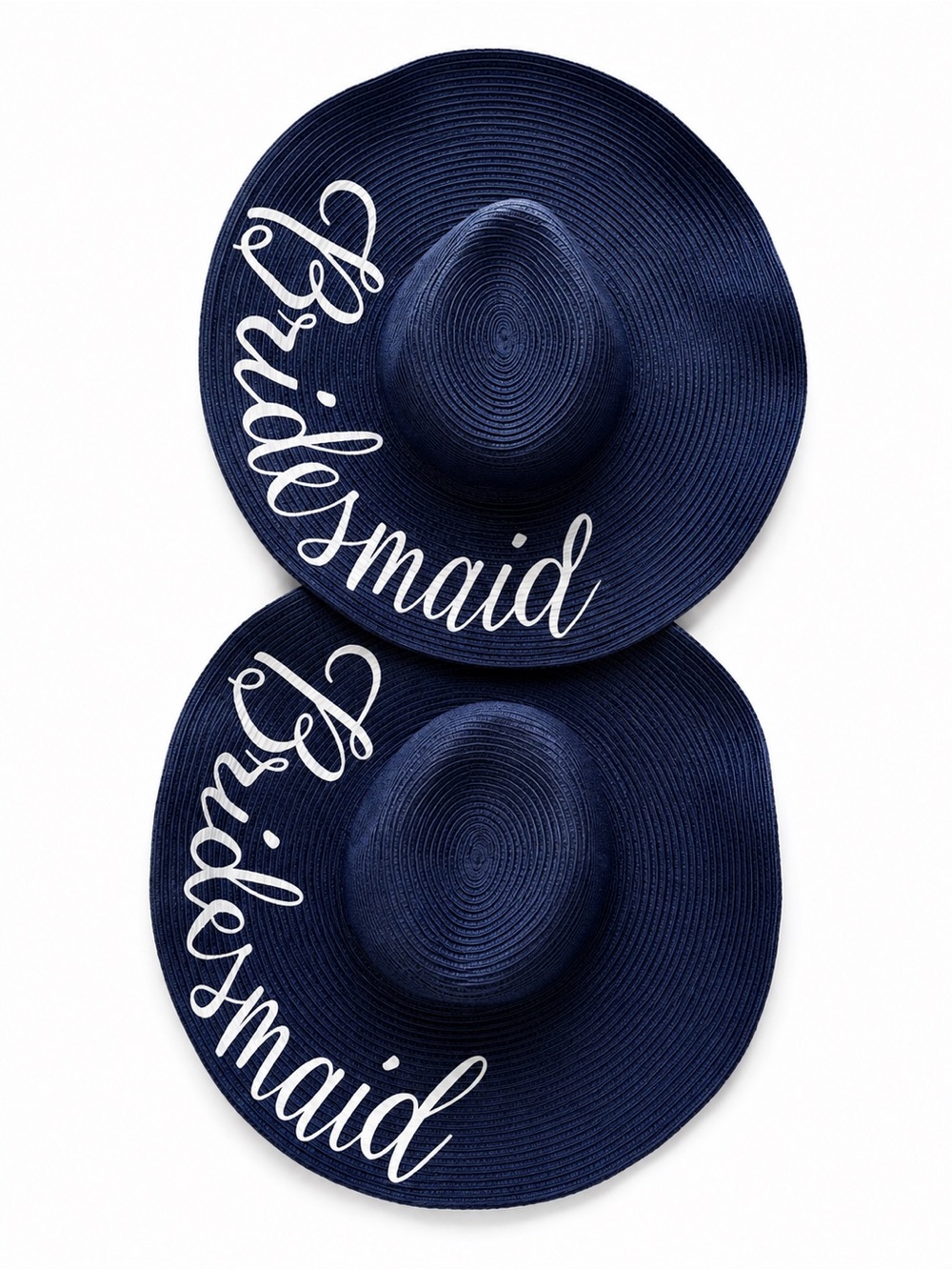 Custom Navy ‘Bridesmaid' Sun Hat - Wide Brim for wedding